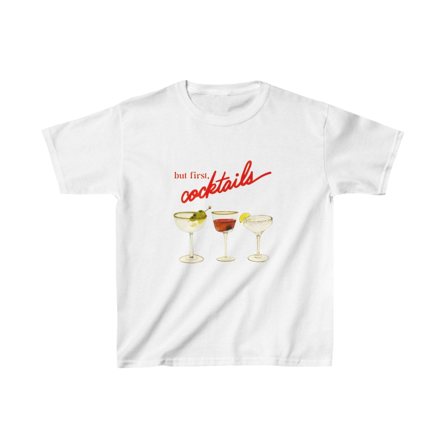 ''But First, Cocktails'' Baby Tee