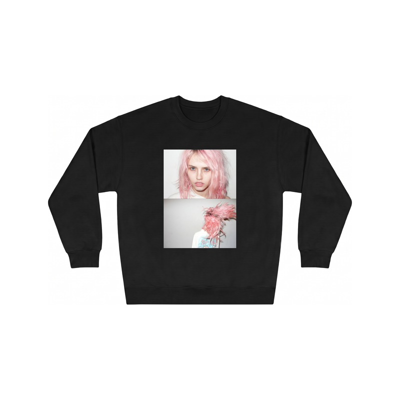 no sleep Crewneck in Black, flat lay