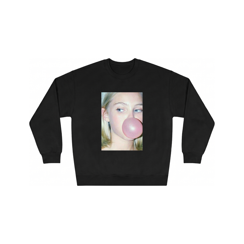Bubel Crewneck in Black, flat lay